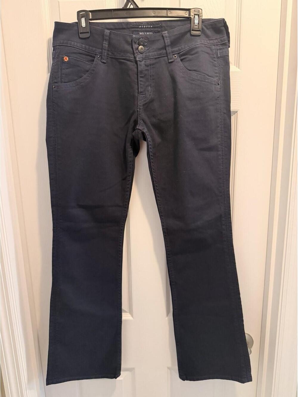 Hudson Jeans Back Flap Designer Jeans Womens Size 29 Dark Blue Navy Denim